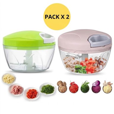 PACK X2 MINI PICADORES DE AJOS – RÁPIDO Y EFICIENTE