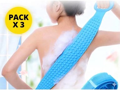 PACK X 3 CEPILLO ANKAFA AMBAR BANDA SILICONA DUCHA BAÑO