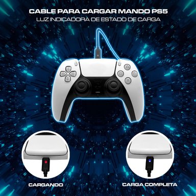 CABLE MANDO PS5 CARGAR 3 METROS CARGA RAPIDA DOBE FOMIS ELECTRONICS - 3
