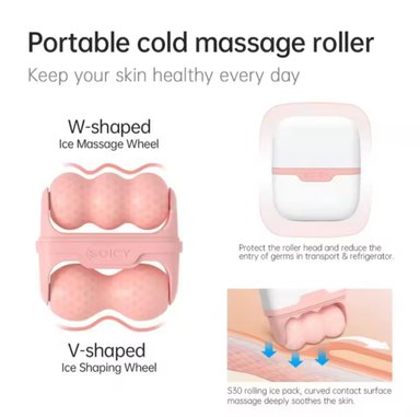 TRATAMIENTO FACIAL ICE ROLLER DOBLE CABEZAL MASAJES TERAPIA FRIO RODILLO - 4
