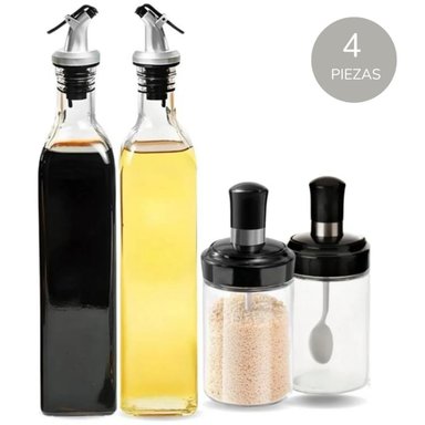 DISPENSADOR DE ACEITE CON CONDIMENTEROS ESPECIEROS