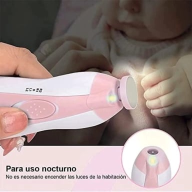 LIMADOR DE UÑAS PARA BEBE Y ADULTOS CON 6 CABEZALES ROSADO - 3