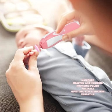 LIMADOR DE UÑAS PARA BEBE Y ADULTOS CON 6 CABEZALES ROSADO - 6