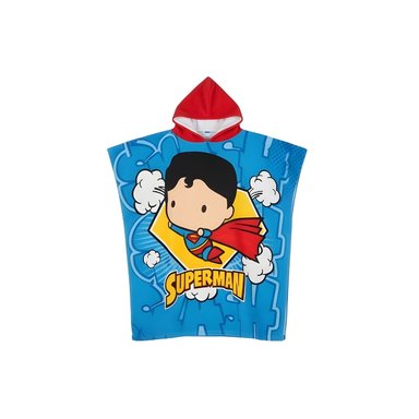 TOALLA PONCHO INFANTIL CON CAPUCHA AZUL SECADO RÁPIDO DISEÑO HÉROE - 2