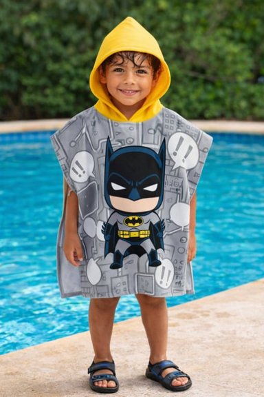 PONCHO TOALLA NIÑO CON CAPUCHA MICROFIBRA ABSORBENTE IDEAL PISCINA PLAYA - 2
