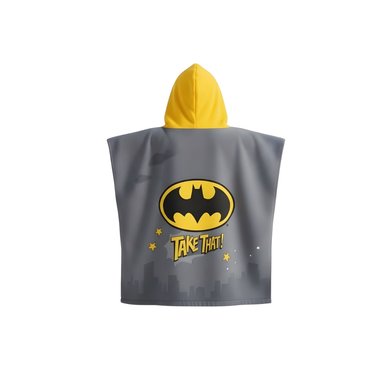 TOALLA PONCHO INFANTIL CON CAPUCHA GRIS SECADO RÁPIDO DISEÑO HÉROE - 5