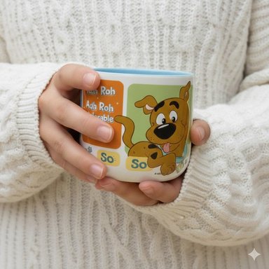 TAZA INFANTIL CERÁMICA 350ML DISEÑO ANIMADO RESISTENTE PREMIUM