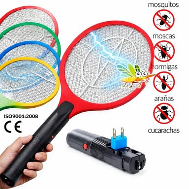 MATA MOSCAS ELÉCTRICO RECARGABLE PORTÁTIL ALTA POTENCIA USO HOGAR EXTERIOR - 6