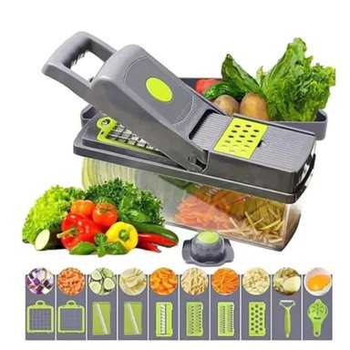 CORTADOR DE VERDURAS 14 EN 1 PROFESIONAL CON RECIPIENTE Y ACCESORIOS