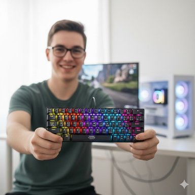 TECLADO GAMER 64 TECLAS ANTI GHOSTING USB ENK 1008 - 1