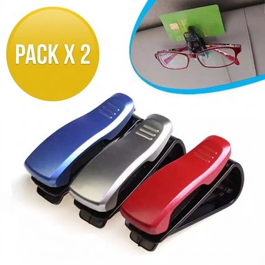 PACK X2 CLIP SOPORTE PARA LENTES – ORGANIZA TU AUTO Y PROTEGE TUS GAFAS