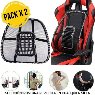 PACK X2 SOPORTE LUMBAR ANATÓMICO – ALIVIO Y COMODIDAD CON MASAJE