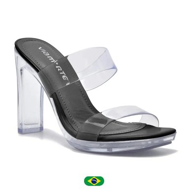 SANDALIAS PARA MUJER 22-15902 TRANSPARENTE/PRETO - 1