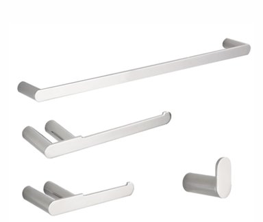 SET DE ACCESORIOS PARA BAÑO LUNADEC PERU PREMIUM ACERO INOXIDABLE 4 PIEZAS MODELO