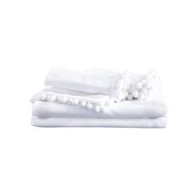FUNDA PLUMÓN ISATEX POMPONES KING ALGODÓN PIMA LISOS 200 HILOS - 3