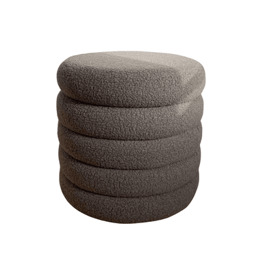 PUFF MACARRON BAUL TELA CARNERO GRIS