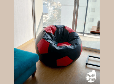 PUFF PUFFLIMA PELOTA GRANDE NEGRO ULTRACUERO ROJO - 2
