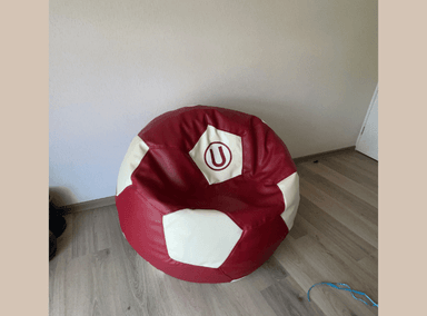 PUFF PUFFLIMA PELOTA GRANDE /CREMA- UNIVERSITARIO ULTRACUERO ROJO OSCURO - 2