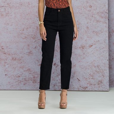 PANTALÓN ALGODÓN MUJER CAMILA VIALI NEGRO P0337 ORIGINAL DENIM FIT BLACK - 1