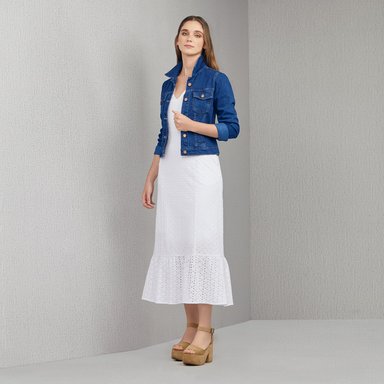 CHAQUETA ALGODÓN MUJER CAMILA VIALI AZUL A20030 BLUE DENIM