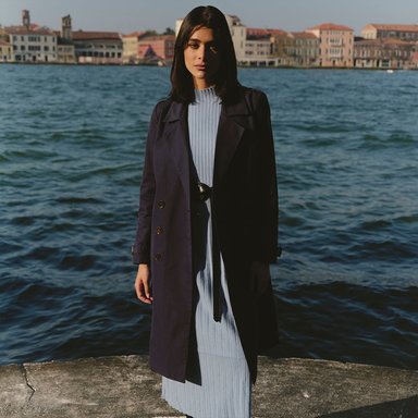 TRENCH CAMILA VIALI COAT  MANGA LARGA CON CORREA PARA MUJER