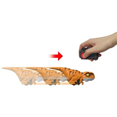 FIGURA JURASSIC WORLD DOMINION CLICKER TRACKER ATROCIRAPTOR AMARILLO - 2