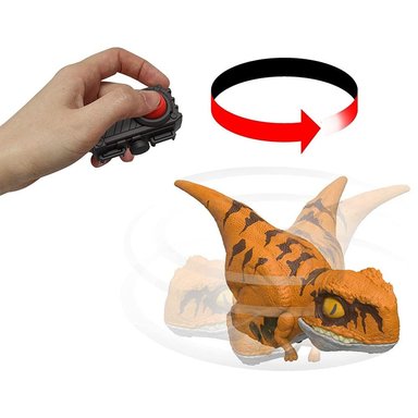 FIGURA JURASSIC WORLD DOMINION CLICKER TRACKER ATROCIRAPTOR AMARILLO - 3