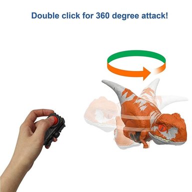 FIGURA JURASSIC WORLD DOMINION CLICKER TRACKER ATROCIRAPTOR NARANJA - 4