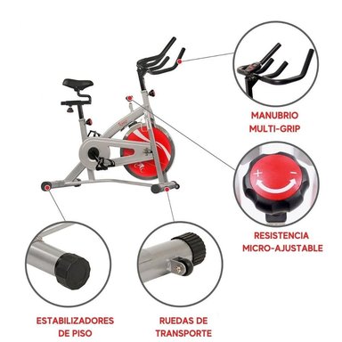 SUNNY HEALTH Y FITNESS BICICLETA SPINNING DE CADENA CON MONITOR LCD - 3