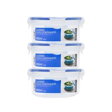 SET X3 LOCKNLOCK ENVASES HERMÉTICO REDONDO 600ML