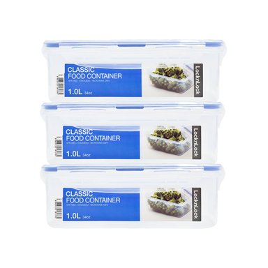 SET X3 LOCKNLOCK ENVASE HERMÉTICO RECTANGULAR 1LT