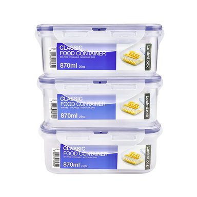 SET X3 LOCKNLOCK ENVASE HERMÉTICO CUADRADO 870 ML