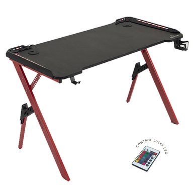 MESA GAMER DELTA DECORPLAS LUCES LED RED