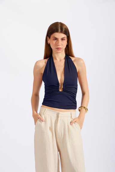 TOP HALTER FRUNCIDO JOYA