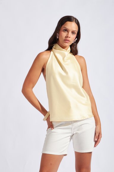 BLUSA SATIN CUELLO HALTER