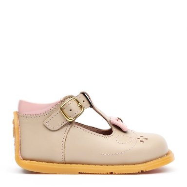 ZAPATOS DE VESTIR NIÑA BUBBLEGUMMERS CUERO BEIGE PIBE - 1