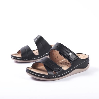 SANDALIAS MUJER BATA NEGRO CASUALES COMFIT - 2