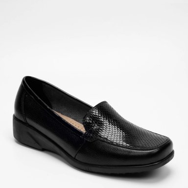 MOCASINES MUJER BATA CUERO NEGRO CASUALES COMFIT - 2
