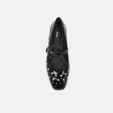 BALLERINAS CASUALES  MUJER BATA NEGRO - 4
