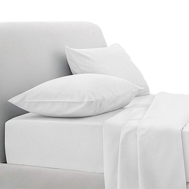SET SÁBANAS SLEEPER 1.5 PLAZAS 180 HILOS BLANCO LISOS