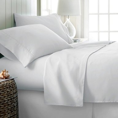 SET SÁBANAS SLEEPER 2 PLAZAS 180 HILOS ALGODÓN BLANCO LISOS AMERICANO