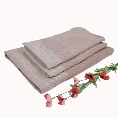 TOALLAS SLEEPER TULUM 3 PIEZAS BEIGE ALGODÓN