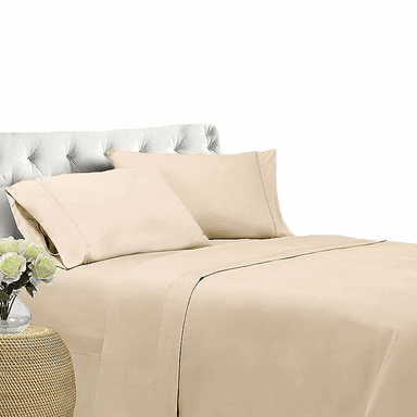 SET SÁBANAS SOMNI KING 250 HILOS ALGODÓN BEIGE LISOS