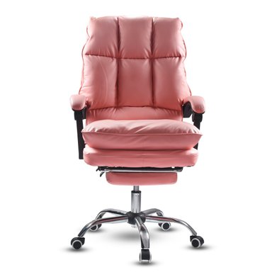 SILLA DE OFICINA ERGONÓMICA PRESIDENCIAL CON REPOSAPIÉS - ROSADO