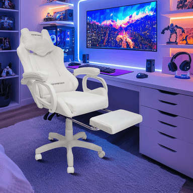 Silla Gamer Extingtion Sapp Gamuza-Cuerina Color Blanco - 1