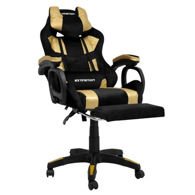 Silla Gamer Extingtion Sapp Gamuza-Cuerina Color Dorado - 2