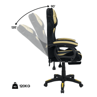 Silla Gamer Extingtion Sapp Gamuza-Cuerina Color Dorado - 4