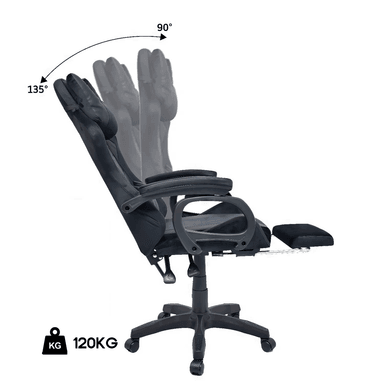Silla Gamer Extingtion Sapp Gamuza-Cuerina Color Negro - 4