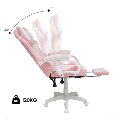 Silla Gamer Extingtion Sapp Gamuza-Cuerina Color Rosado - 2