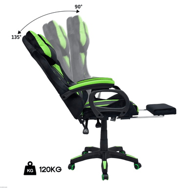 Silla Gamer Extingtion Sapp Gamuza-Cuerina Color Verde - 2